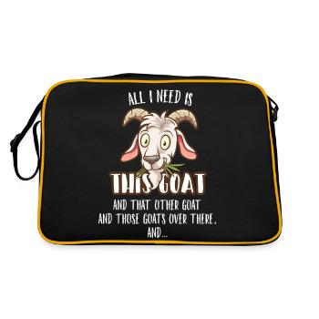 A goat and another goat and another - Retro Bag - black/gold - Back
