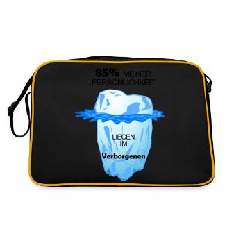 Deine Persönlichkeit ist wie ein Eisberg - Retro Tasche - Schwarz/Gold - Hinten