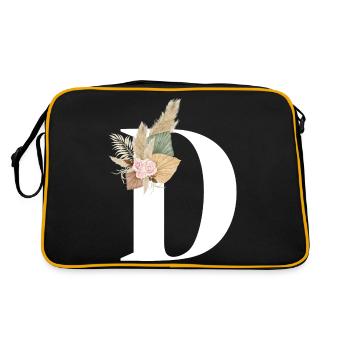 lettre D fleuris - Sac Retro - noir/or - Dos