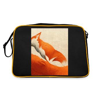 Renard abstrait dans la nature - Sac Retro - noir/or - Dos
