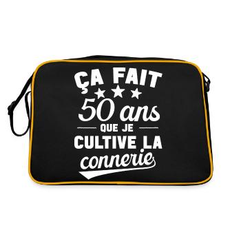 50 ans que je cultive la connerie anniversaire - Sac Retro - noir/or - Dos