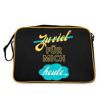 zu viel für mich heute - Retro Tasche - Schwarz/Gold - Hinten