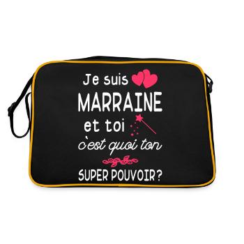 je suis marraine / humour marraine - Sac Retro - noir/or - Dos