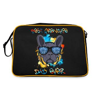 Meilleur papa Frenchie de tous les temps Français Bulldog Papa - Sac Retro - noir/or - Dos