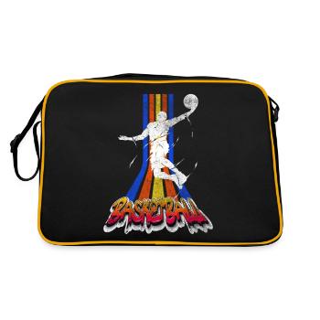Basketball Basketballspieler Dunking Vintage Retro - Retro Tasche - Schwarz/Gold - Hinten