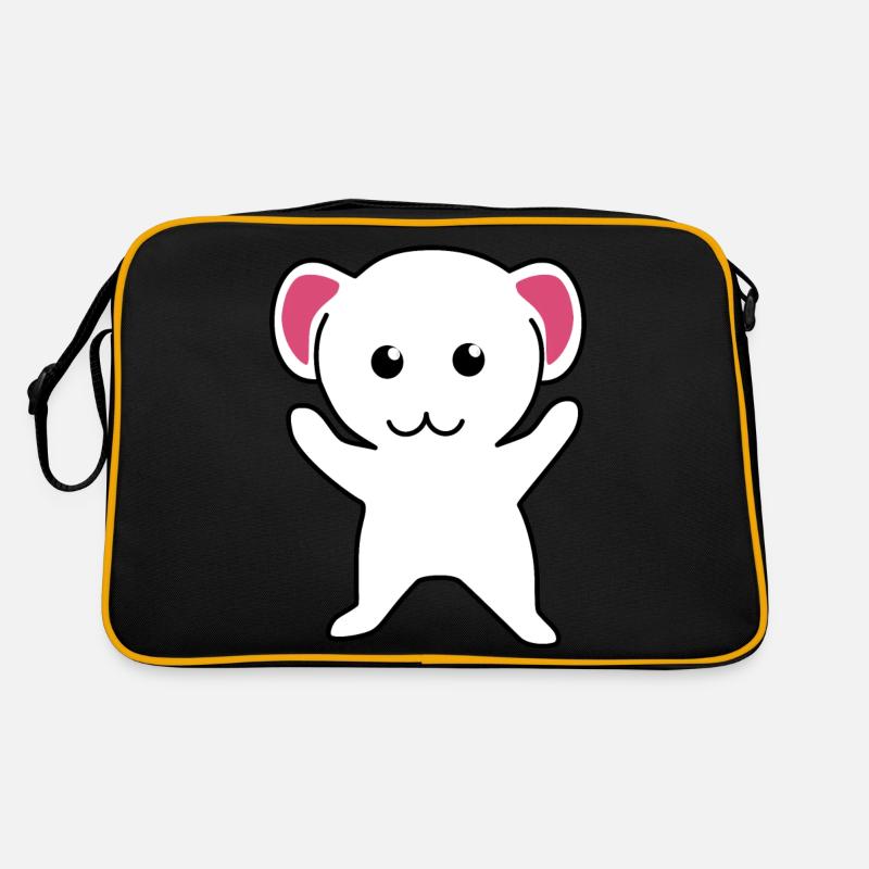 Cute white mouse Retro Bag