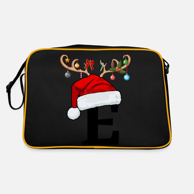 Lettre E bonnet de Noël Sac Retro