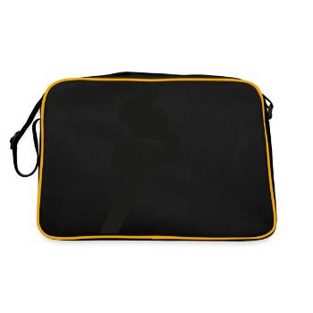 Lines Zigzag Shape Emblem Silhouette Abstract - Retro Bag - black/gold - Back