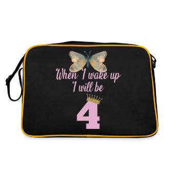 When i wake up i will be 4 - Retro Bag - black/gold - Back