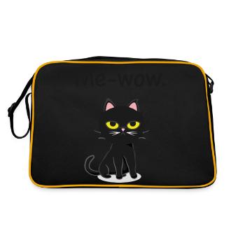 Me-wow. - Retro Tasche - Schwarz/Gold - Hinten