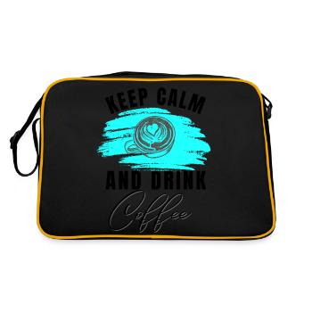 Kaffee enstpannt die Nerven - Retro Tasche - Schwarz/Gold - Hinten