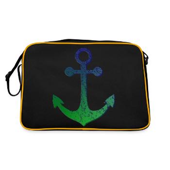 Ancre, bleu vert, aspect usé - Sac Retro - noir/or - Dos