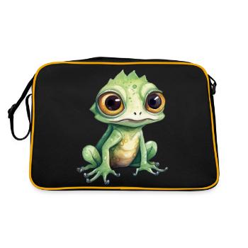 Kappa Watercolor Drawing - Retro Bag - black/gold - Back
