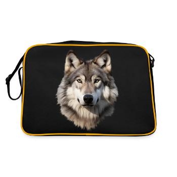 Loup (blanc/gris) - Sac Retro - noir/or - Dos