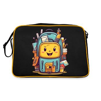 Joli sac de dessin animé école - Sac Retro - noir/or - Dos