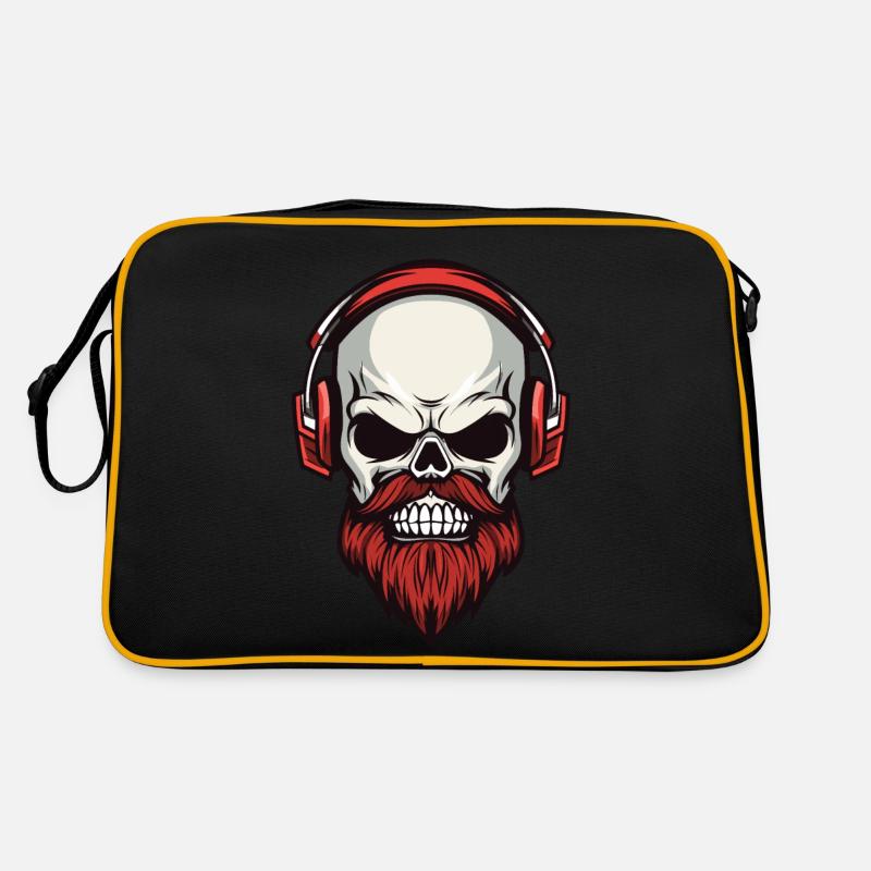 Tête de mort avec un style hipster Sac Retro
