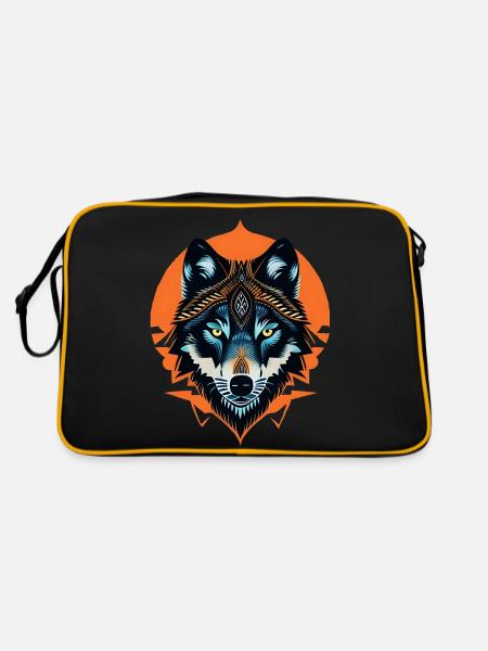 Wolf - Retro Bag - black/gold - Back