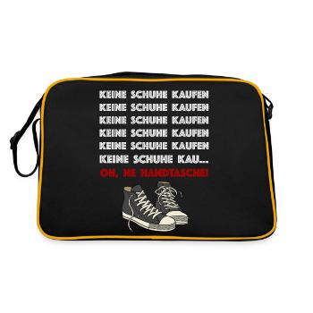 Oh ne Handtashe | Sneaker, Schuhe, lustige Sprüche - Retro Tasche - Schwarz/Gold - Hinten