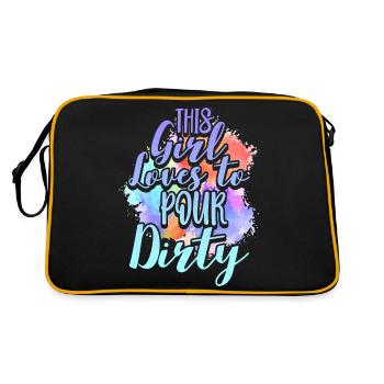 This girl loves to pour dirty - Retro Bag - black/gold - Back