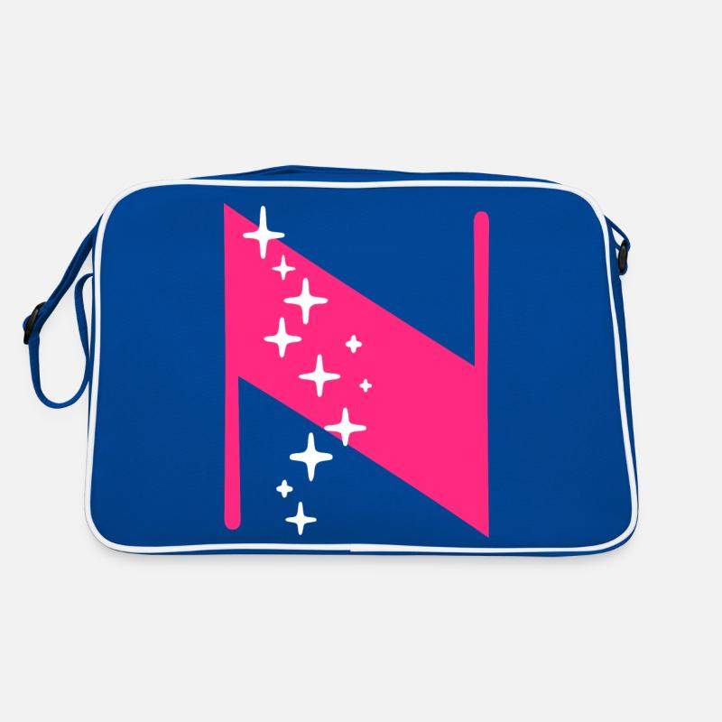 Buchstabe N Glitzer Retro Tasche