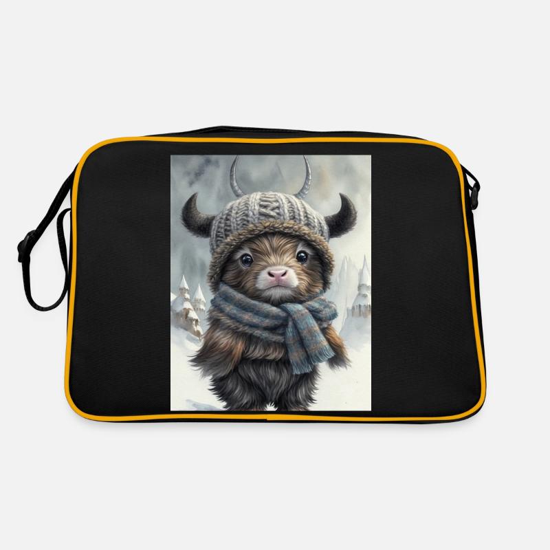 Cute Scottish Highlander Retro Bag