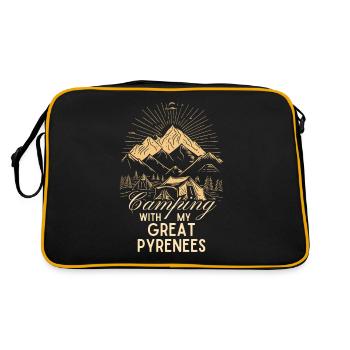 Pyrenean Mountain Dog Camping Hiking Outdoor - Retro Bag - black/gold - Back
