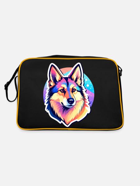 Illustration de berger allemand - Sac Retro - noir/or - Dos