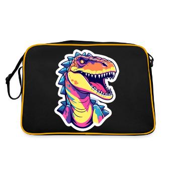 Tyrannosaurus Rex Dinosaure Illustration - Sac Retro - noir/or - Dos
