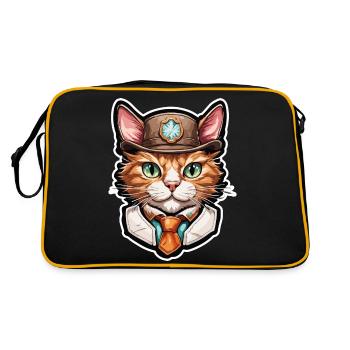 Lederhosen / Animal / Traditional costume / Tradition / Cat - Retro Bag - black/gold - Back