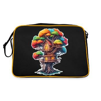 Cabane dans les arbres / Cime des arbres / Cabane dans les arbres / Aventure - Sac Retro - noir/or - Dos