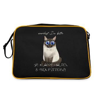 Chat affamé - Sac Retro - noir/or - Dos