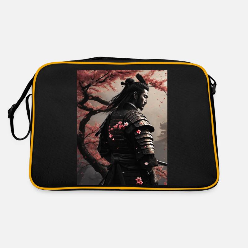 Samurai-Kirschblüten Retro Tasche