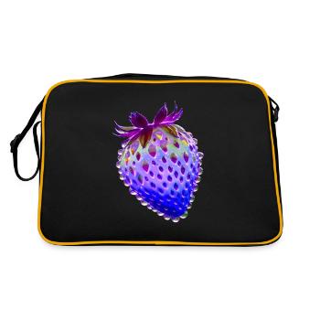 Strawberry.Blue Strawberry,Water Drops,Glass - Retro Bag - black/gold - Back