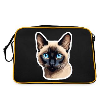 Siamese Cat Head - Retro Bag - black/gold - Back