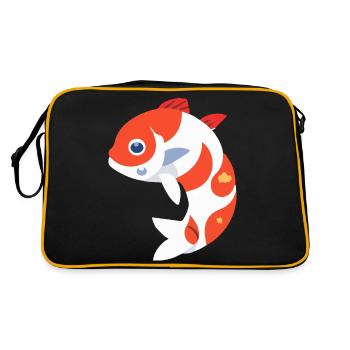 Poisson koï blanc et rouge - Sac Retro - noir/or - Dos
