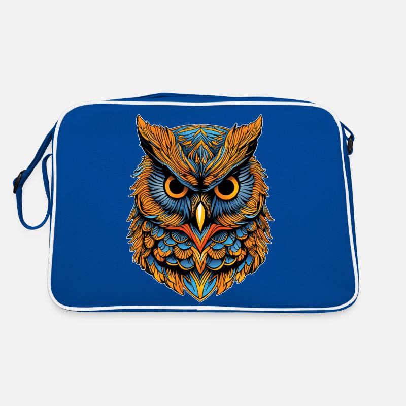 Porträt einer Eule Retro Tasche