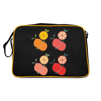 Orange Citrus - Retro Bag - black/gold - Back