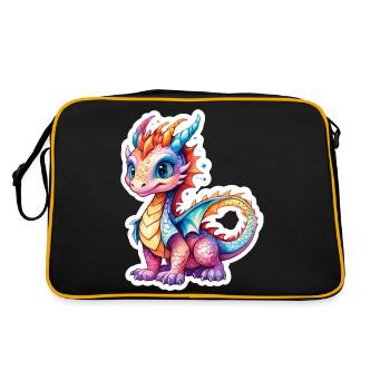 Aquarelles de dragon - Sac Retro - noir/or - Dos