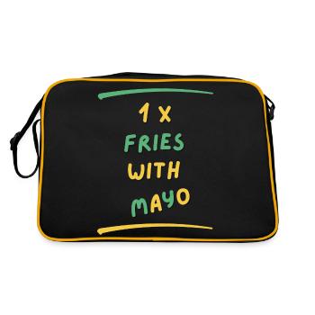 FRIES WITH MAYO - Retro Bag - black/gold - Back