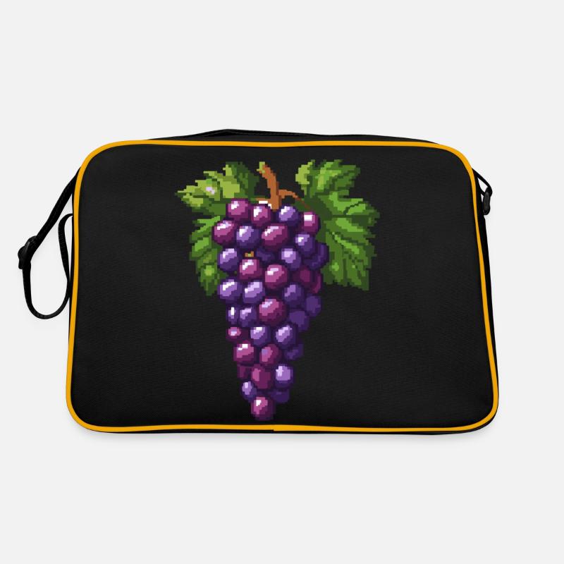 Weintrauben Pixel Retro Tasche