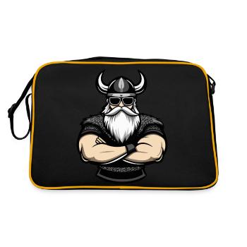 Wikinger Sonnenbrille - Retro Tasche - Schwarz/Gold - Hinten