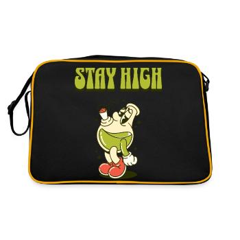 Stay High – Fun Bottle Design - Retro Bag - black/gold - Back