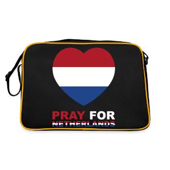 Betet für Met Hart in den Niederlanden - Retro Tasche - Schwarz/Gold - Hinten