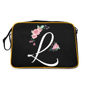 Lettre l fleurs - Sac Retro - noir/or - Dos