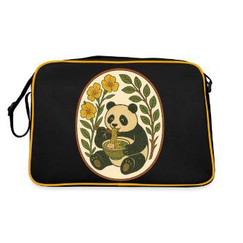 Ramen Panda - Retro Tasche - Schwarz/Gold - Hinten