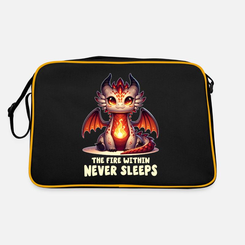 The Fire Within Never Sleeps - Retro Bag - black/gold
