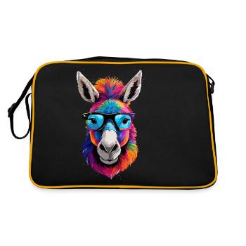 Âne,graffiti,peinture, coloré,nerd - Sac Retro - noir/or - Dos
