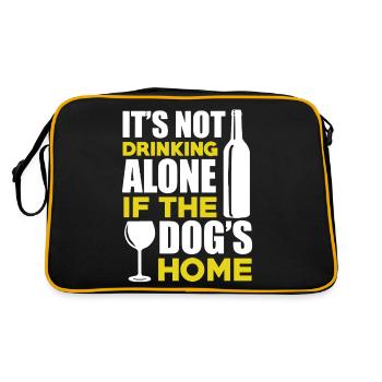 It is Not Drinking Alone If The Dog's Home - Retro Bag - black/gold - Back