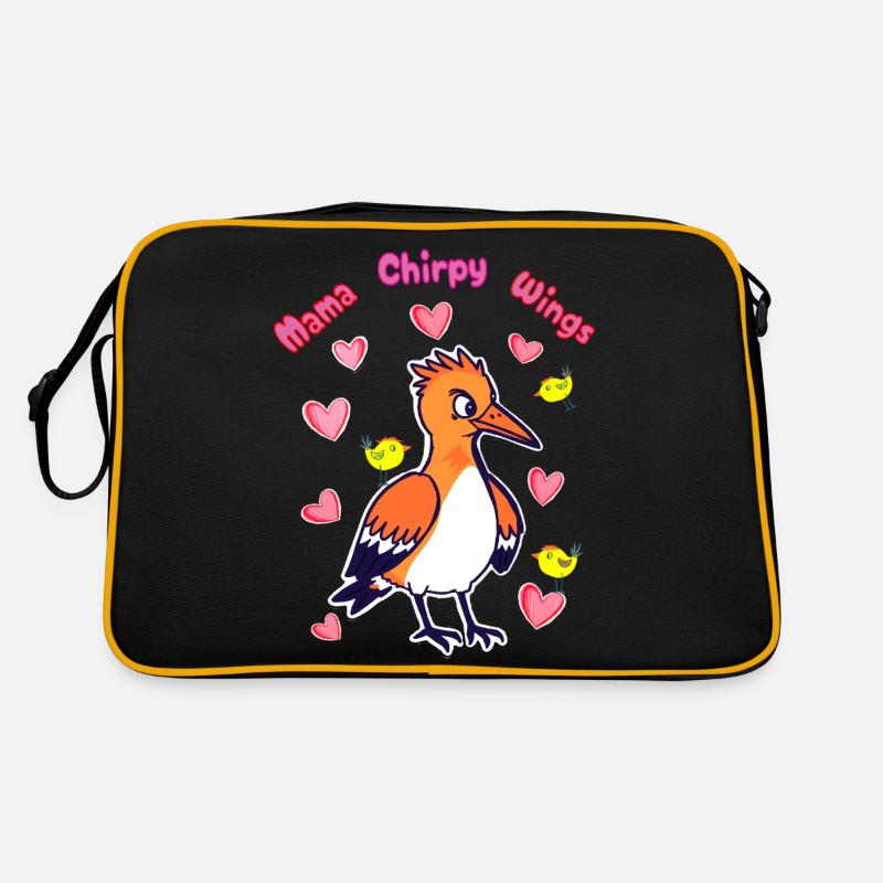 Mama Chirpy Wings: Cartoon Vogel Retro Tasche