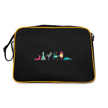 Dog Cat Lama Sloth , Relaxation & Meditatio - Retro Bag - black/gold - Back